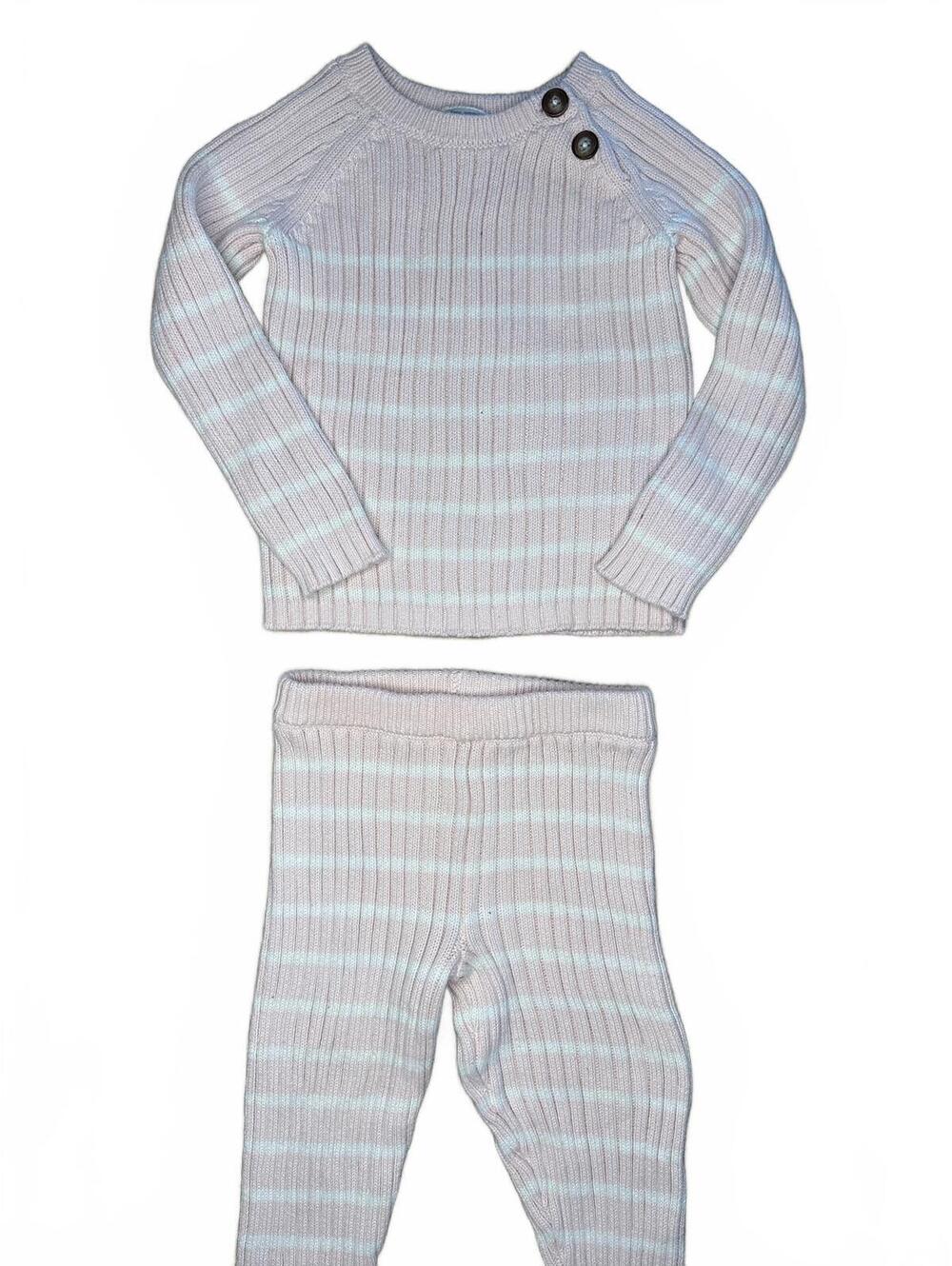 Baby B'gosh Pink Striped Knit Top Pants Set 24M